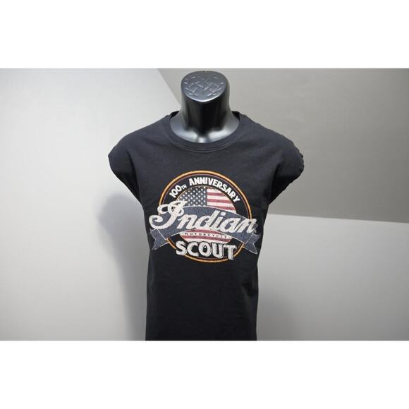 Indian Motorcycle Tee Tank Top Shirt Graphic Black Sleeveless Mens Sz XL - Picture 1 of 10